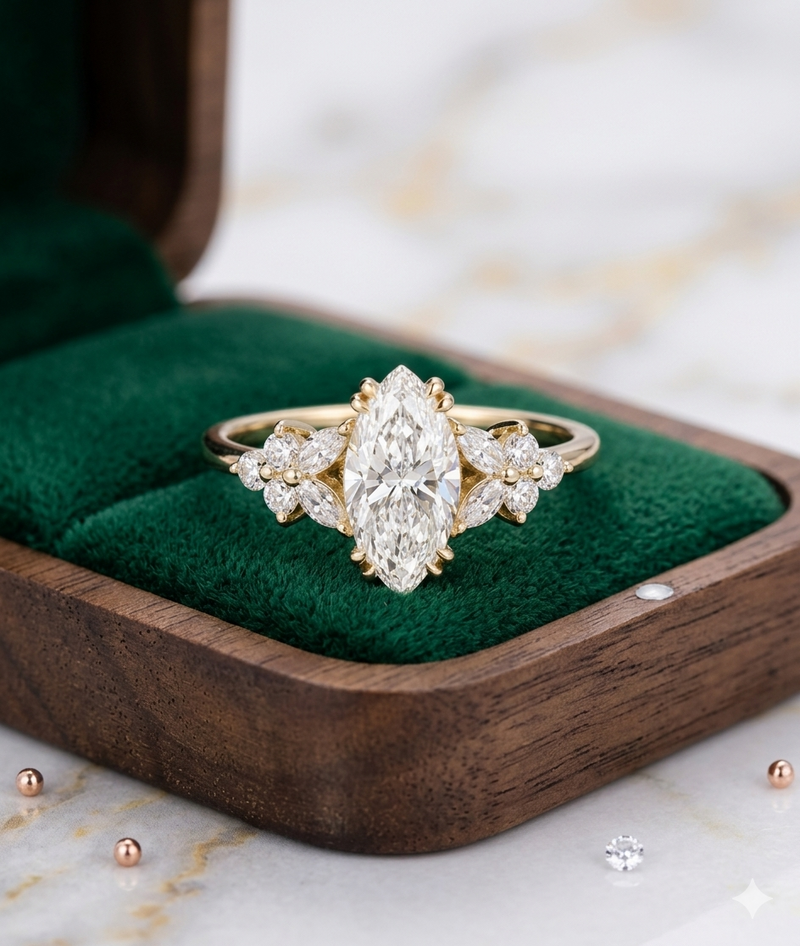 Custom Marquise Ring 3.00ct set in 14kt Gold