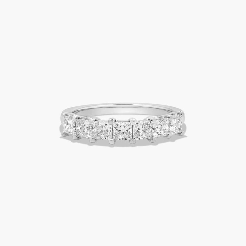Seven Stone Anniversary Ring With Princess Cut Lab-Grown Diamonds