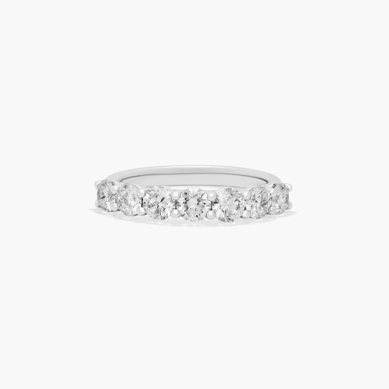 Seven Stone Low Dome Basket Anniversary Ring With Lab-Grown Diamonds