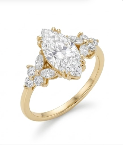Custom Marquise Ring 3.00ct set in 14kt Gold